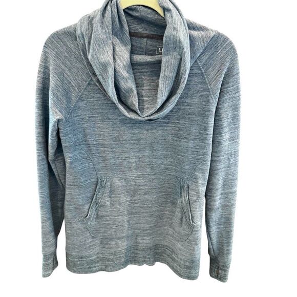 L.L. Bean Blue Cowl Neck Pullover Women’s Small Long Sleeve Sweatshirt Lounge - Picture 2 of 6